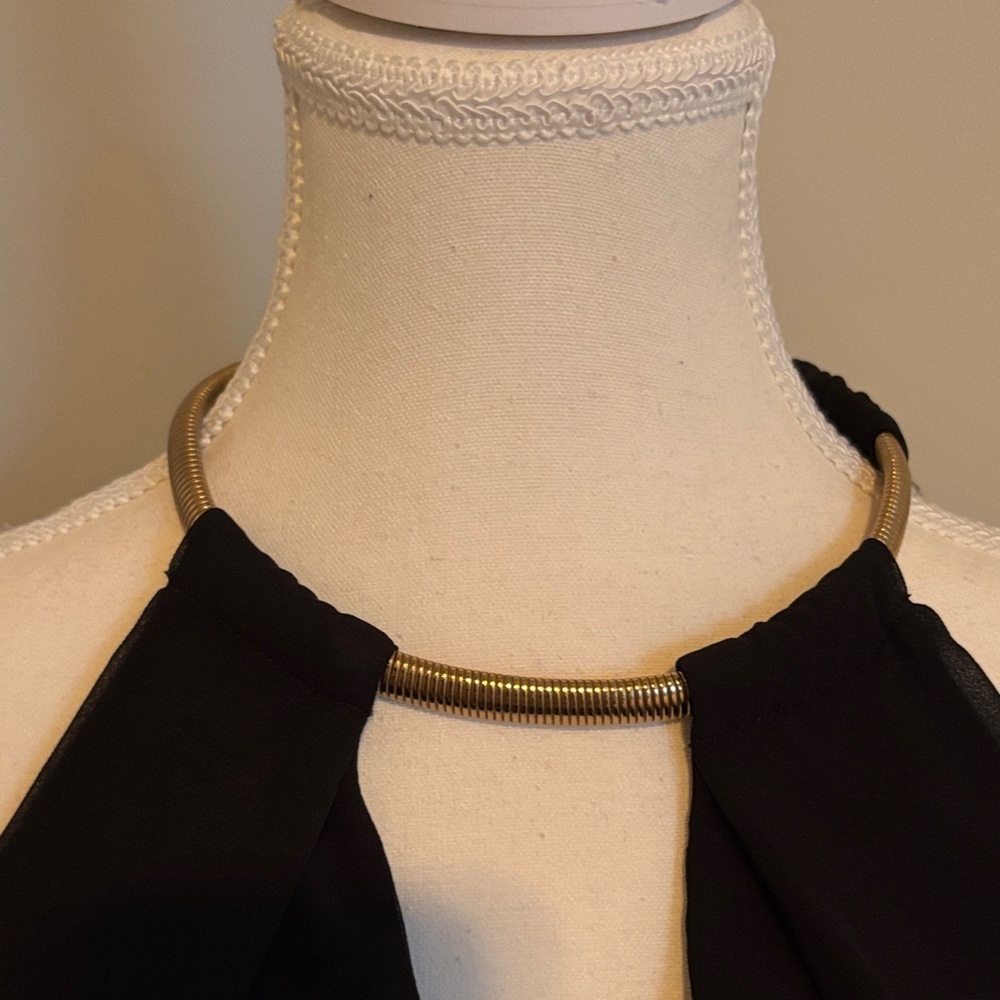 Guess Black Halter Dress with Chevron Skirt Y2K - Picture 3 of 11